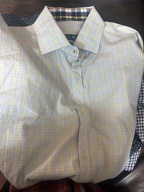 Stone Rose Light Blue and Yellow Plaid Dress Shirt